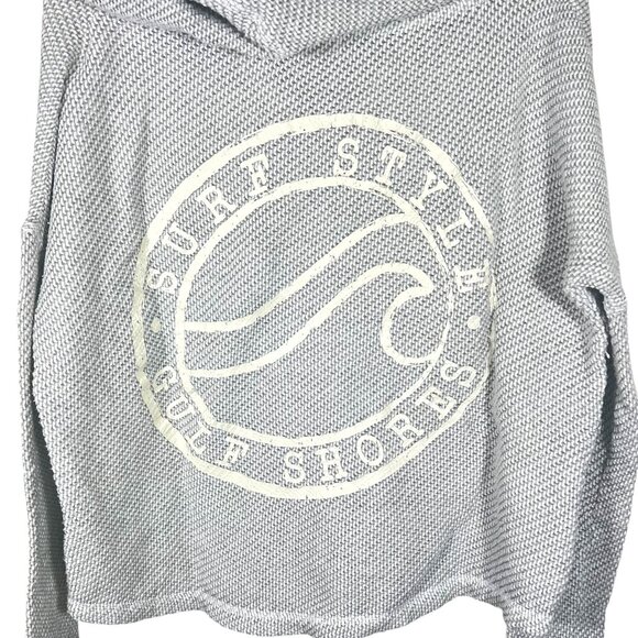 Surf Style Gulf Shore Grey Knit Hoodie - Women's Size S - Style B1702SSRM - Picture 3 of 10
